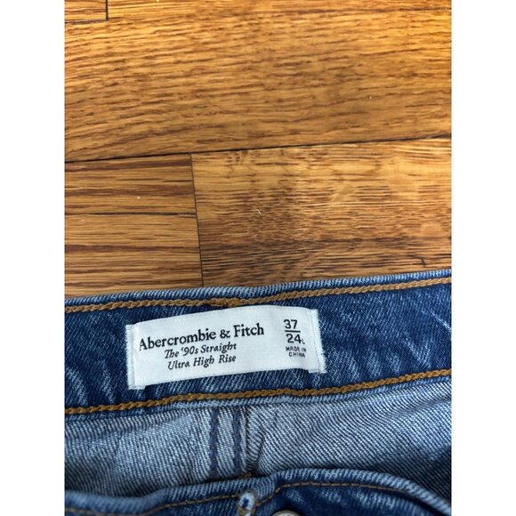 Abercrombie Fitch Womens 90s Straight Ultra High-Rise Jeans Size Plus 24L Tall - Picture 4 of 7